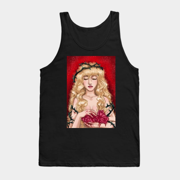 Blonde girl with roses and thorns Tank Top by CintiaSand